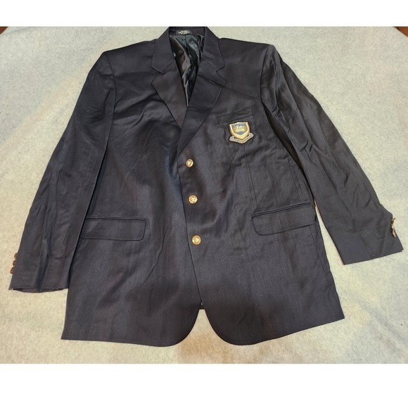 Rare Vtg Yale Bulldogs Jacket Mens 48 Blue NCAA College Wool Blazer Oleg Cassini